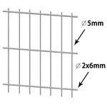 ZNTS 2D Garden Fence Panels & Posts 2008x1830 mm 34 m Silver 272950