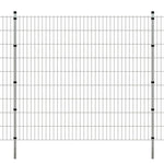 ZNTS 2D Garden Fence Panels & Posts 2008x1830 mm 46 m Silver 272956