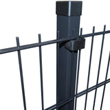 ZNTS 2D Garden Fence Panels & Posts 2008x2030 mm 4 m Grey 272985
