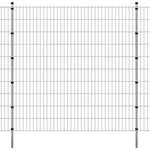 ZNTS 2D Garden Fence Panels & Posts 2008x2030 mm 6 m Silver 273011