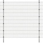 ZNTS 2D Garden Fence Panels & Posts 2008x2030 mm 8 m Silver 273012