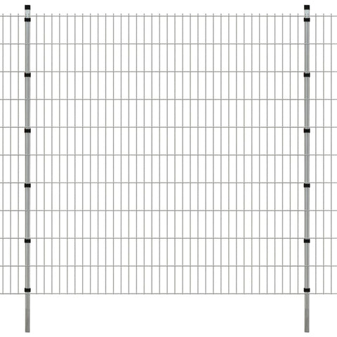 ZNTS 2D Garden Fence Panels & Posts 2008x2030 mm 10 m Silver 273013
