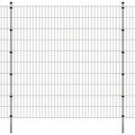 ZNTS 2D Garden Fence Panels & Posts 2008x2030 mm 14 m Silver 273015
