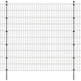 ZNTS 2D Garden Fence Panels & Posts 2008x2030 mm 14 m Silver 273015