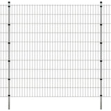 ZNTS 2D Garden Fence Panels & Posts 2008x2030 mm 16 m Silver 273016