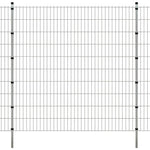 ZNTS 2D Garden Fence Panels & Posts 2008x2030 mm 18 m Silver 273017
