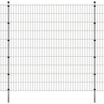 ZNTS 2D Garden Fence Panels & Posts 2008x2030 mm 32 m Silver 273024