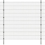 ZNTS 2D Garden Fence Panels & Posts 2008x2030 mm 42 m Silver 273029
