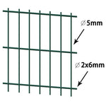 ZNTS 2D Garden Fence Panels & Posts 2008x2230 mm 38 m Green 273052