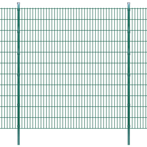 ZNTS 2D Garden Fence Panels & Posts 2008x2230 mm 48 m Green 273057