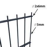 ZNTS 2D Garden Fence Panels 2.008x0.83 m 10 m Grey 273136