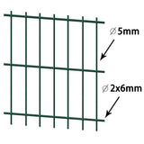 ZNTS 2D Garden Fence Panels 2.008x1.43 m 4 m Green 273325