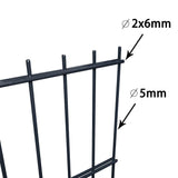 ZNTS 2D Garden Fence Panels 2.008x1.83 m 10 m Grey 273496