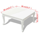 ZNTS Coffee Table 80x80x42 cm High Gloss White 243379
