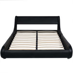 ZNTS Bed Frame Black Faux Leather 150x200 cm 5FT King Size 243225