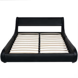 ZNTS Bed Frame Black Faux Leather 150x200 cm 5FT King Size 243225