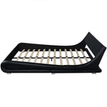 ZNTS Bed Frame Black Faux Leather 150x200 cm 5FT King Size 243225