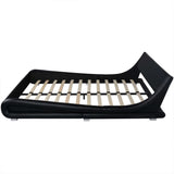 ZNTS Bed Frame Black Faux Leather 150x200 cm 5FT King Size 243225