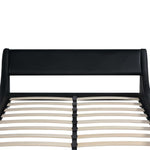 ZNTS Bed Frame Black Faux Leather 150x200 cm 5FT King Size 243225