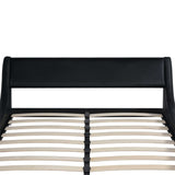 ZNTS Bed Frame Black Faux Leather 150x200 cm 5FT King Size 243225