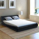 ZNTS Bed Frame Black Faux Leather 150x200 cm 5FT King Size 243225