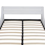 ZNTS Bed Frame with LED White Faux Leather 135x190 cm 4FT6 Double 243232