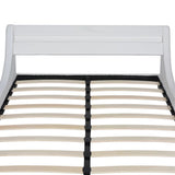 ZNTS Bed Frame with LED White Faux Leather 135x190 cm 4FT6 Double 243232