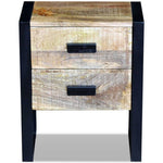 ZNTS Side Table with 2 Drawers Solid Mango Wood 43x33x51 cm 243298