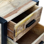 ZNTS Side Table with 2 Drawers Solid Mango Wood 43x33x51 cm 243298
