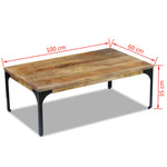 ZNTS Coffee Table Mango Wood 100x60x35 cm 243338