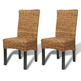 ZNTS Dining Chairs 2 pcs Abaca and Solid Mango Wood 243234
