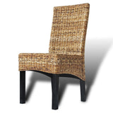 ZNTS Dining Chairs 2 pcs Abaca and Solid Mango Wood 243234