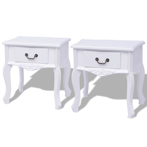 ZNTS Bedside Cabinets 2 pcs MDF White 242750