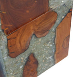 ZNTS Stool Solid Teak Wood and Resin 243468