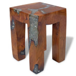 ZNTS Stool Solid Teak Wood and Resin 243470