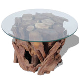 ZNTS Coffee Table Solid Teak Driftwood 60 cm 243474