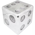 ZNTS Stool/Side Table Dice Shape Aluminium Silver 243506