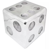 ZNTS Stool/Side Table Dice Shape Aluminium Silver 243506