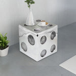 ZNTS Stool/Side Table Dice Shape Aluminium Silver 243506