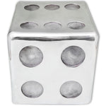 ZNTS Stool/Side Table Dice Shape Aluminium Silver 243506