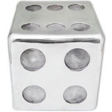 ZNTS Stool/Side Table Dice Shape Aluminium Silver 243506