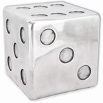 ZNTS Stool/Side Table Dice Shape Aluminium Silver 243506