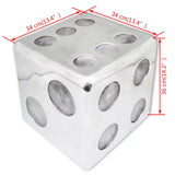 ZNTS Stool/Side Table Dice Shape Aluminium Silver 243506