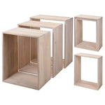 ZNTS Home&Styling Side Table Set 3 pcs Mango Wood White Washed 426815