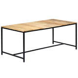 ZNTS Dining Table 180x90x75 cm Solid Rough Mango Wood 247810