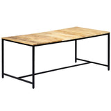 ZNTS Dining Table 180x90x75 cm Solid Rough Mango Wood 247810