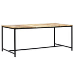 ZNTS Dining Table 180x90x75 cm Solid Rough Mango Wood 247810