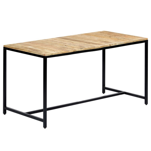 ZNTS Dining Table 140x70x75 cm Solid Rough Mango Wood 247811