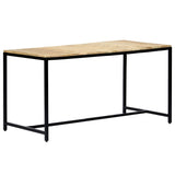 ZNTS Dining Table 140x70x75 cm Solid Rough Mango Wood 247811