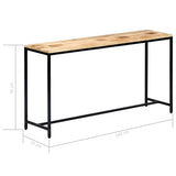 ZNTS Console Table 140x35x76 cm Solid Rough Mango Wood 247815